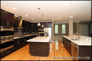 Kitchen Tile Backsplash on Kitchen Color Trend Example 1  Dark Cabinets And Light Countertops